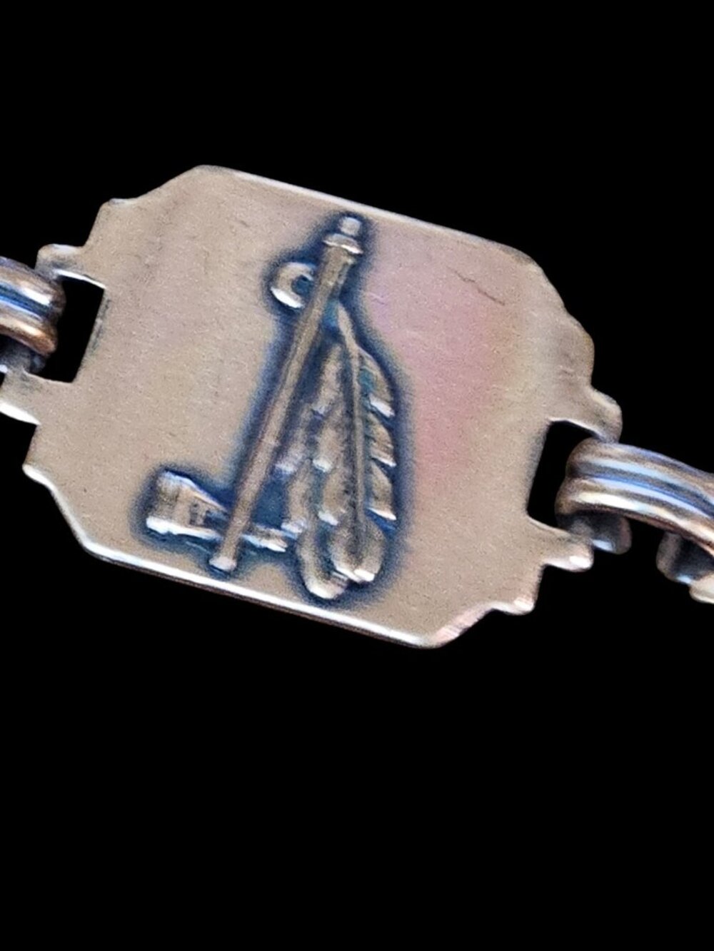 Vintage Copper Native American Theme Link Bracelet Buffalo Eagle Chief 7" - Picture 8 of 14